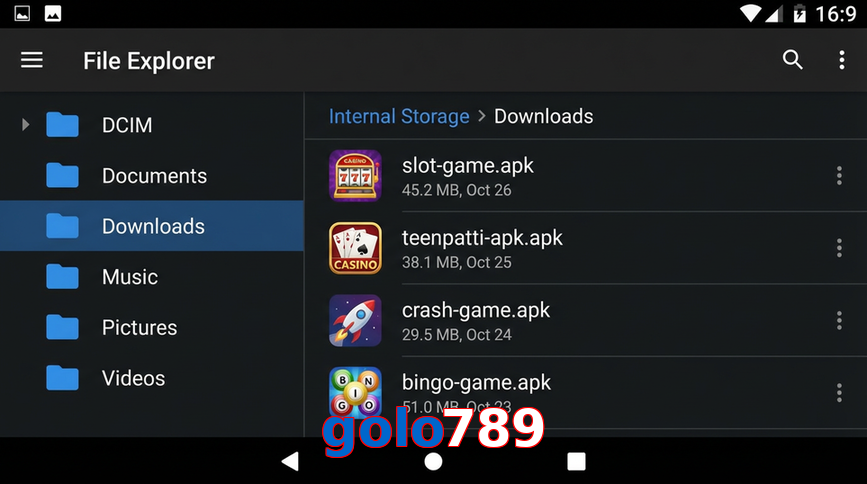 Main screen of Golo789 gameapk page for PK players